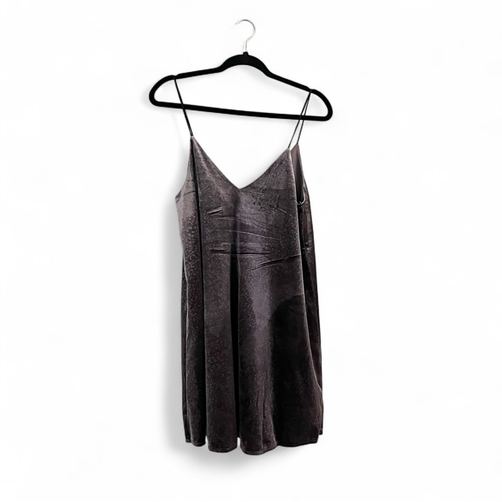 Velvet Slip Dress | Charcoal Gray | Small
